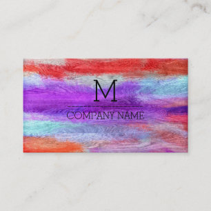Tarjeta De Visita Monograma de madera moderno colorido profesional #