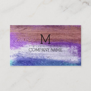 Tarjeta De Visita Monograma de madera moderno y colorido profesional