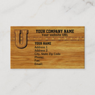 Tarjeta De Visita Monograma de madera U