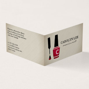 Tarjeta De Visita Monograma de manicura polaca de uñas