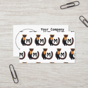 Tarjeta De Visita Monograma de maratón de pino europeo caprichoso