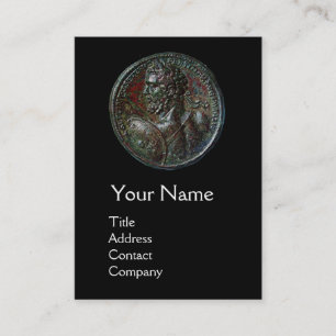 TARJETA DE VISITA MONOGRAMA DE MEDALLIÓN DE LA MEDALLIÓN DE LA BRONZ