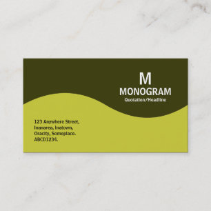 Tarjeta De Visita Monograma de media onda - Amarillo bananero con 33