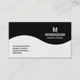 Tarjeta De Visita Monograma de media onda - negro (platino)