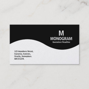 Tarjeta De Visita Monograma de media onda - negro (platino)