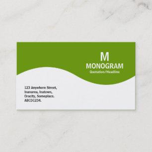 Tarjeta De Visita Monograma de media onda - Verde 669900