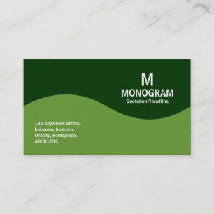 Tarjeta De Visita Monograma de media onda - Verde aguacate con 00330