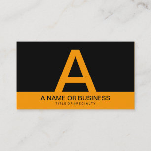 Tarjeta De Visita monograma de naranja audaz