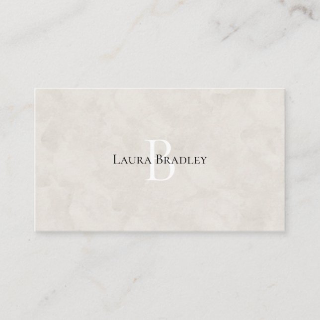 Tarjeta De Visita Monograma de negocios con estilo de lujo simple y  (Anverso)