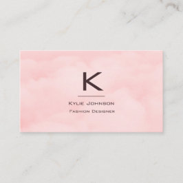 Tarjeta De Visita Monograma de nube rosa simple y elegante personali
