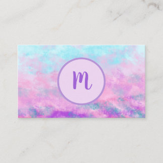 Tarjeta De Visita Monograma de Nubes Rosadas Lindas