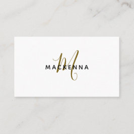 Tarjeta De Visita Monograma de oro blanco elegante profesional moder