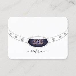 Tarjeta De Visita Monograma de oro blanco y negro moderno Rosa