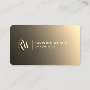 Tarjeta De Visita Monograma de oro de gradiente profesional de moda