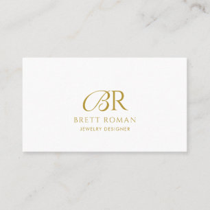 Tarjeta De Visita Monograma de oro del elegante diseñador de joyas