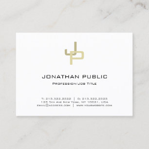 Tarjeta De Visita Monograma de oro elegante profesional moderno simp