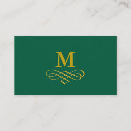 Tarjeta De Visita Monograma de oro elegante y caligrafía