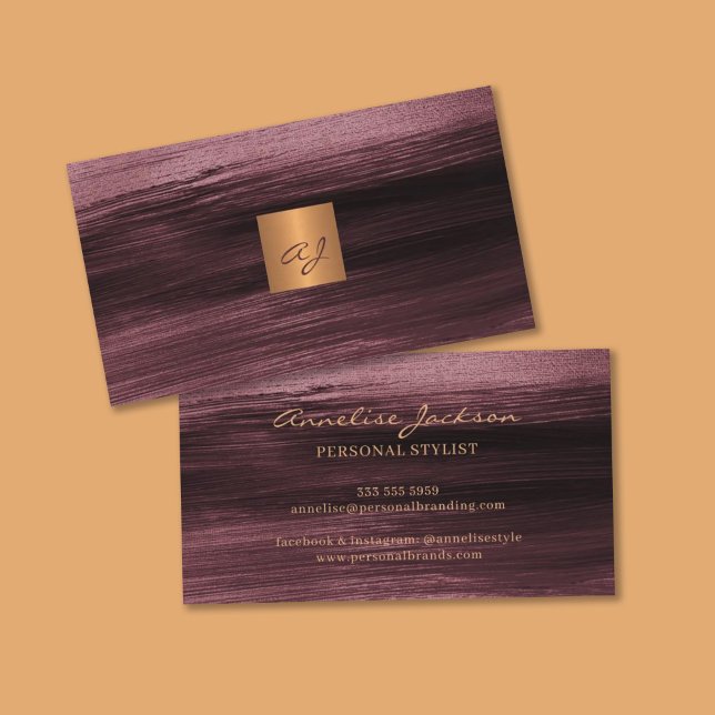 Tarjeta De Visita Monograma de oro elegante y moderno (Subido por el creador)