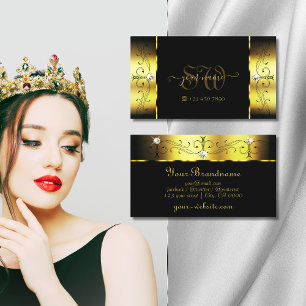 Tarjeta De Visita Monograma de oro glamuroso y joyas de contrabando