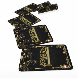 Tarjeta De Visita Monograma de oro negro de lujo