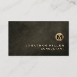 Tarjeta De Visita Monograma de oro negro de lujo mínimo