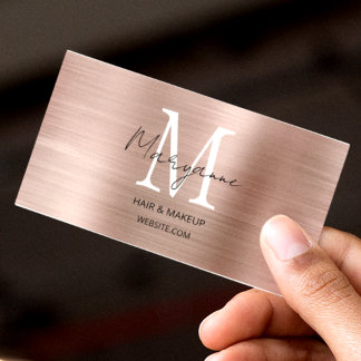 Tarjeta De Visita Monograma de oro Rosa elegante moderno