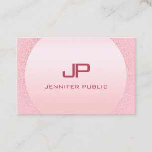 Tarjeta De Visita Monograma de oro rosa rosa moderno elegante planti