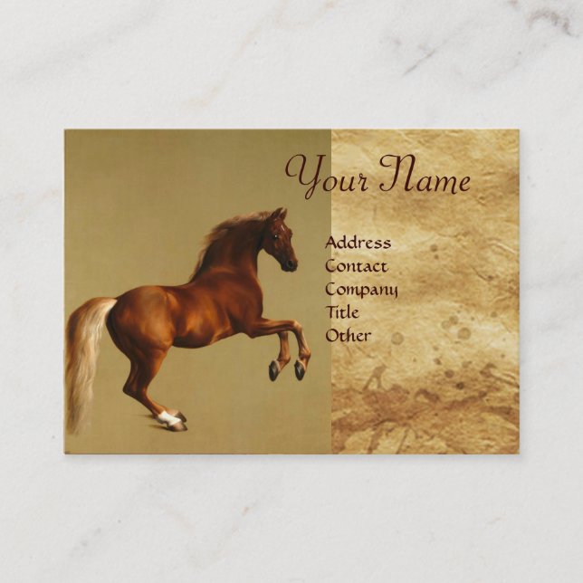 Tarjeta De Visita Monograma de pergamino RED HORSE (Anverso)