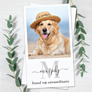 Tarjeta De Visita Monograma de personalizado de Mascota de medios so