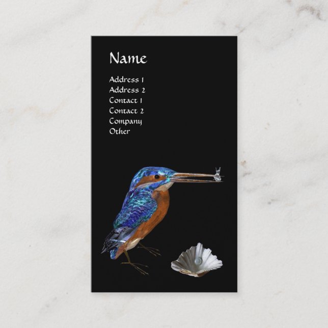 Tarjeta De Visita MONOGRAMA DE PESCADORES , Azul eléctrico, negro, p (Anverso)