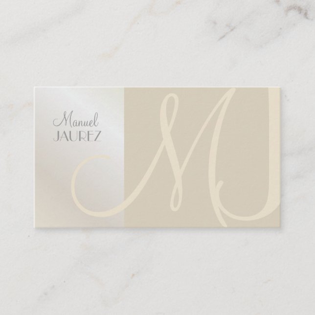 Tarjeta De Visita Monograma de PixDezines, Moda, elegante, sin tiemp (Anverso)