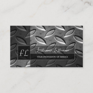 Tarjeta De Visita Monograma de placa metalizado de diamante abstract