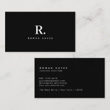 Monograma de punto negro blanco moderno minimalist