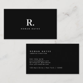 Tarjeta De Visita Monograma de punto negro blanco moderno minimalist