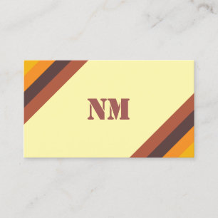 Tarjeta De Visita Monograma de rayas retro elegantes