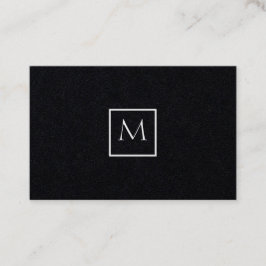 Tarjeta De Visita Monograma de rectángulo Minimalista monocromo