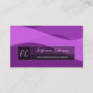 Tarjeta De Visita Monograma de rectángulos grises de ondas abstracta