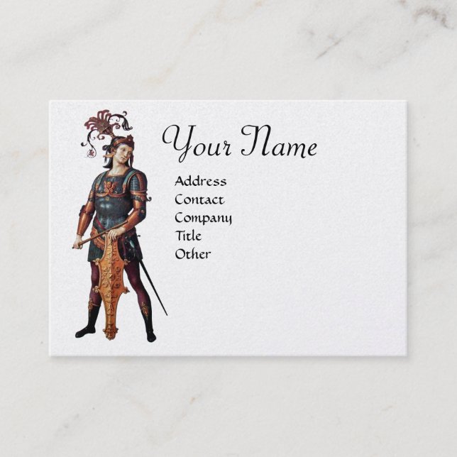 Tarjeta De Visita Monograma de SAINT GEORGE, papel metálico de oro (Anverso)