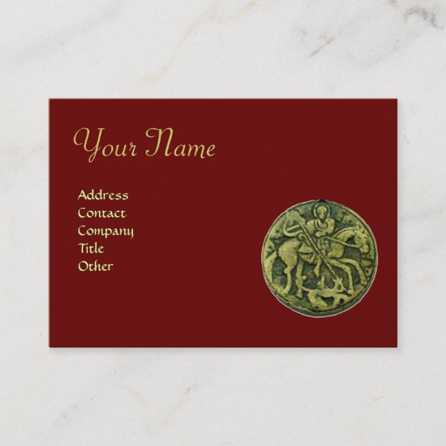 Tarjeta De Visita Monograma de SAINT GEORGE y DRAGON MEDALLION (Anverso)