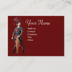 Tarjeta De Visita Monograma de SAN JORGE, Rojo Negro