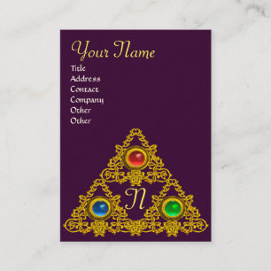Tarjeta De Visita MONOGRAMA DE TALISMAN ELFIC MAGIC, púrpura