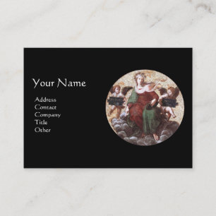 Tarjeta De Visita Monograma de TEOLOGÍA, negro