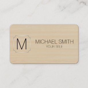 Tarjeta De Visita Monograma de textura de grano de madera