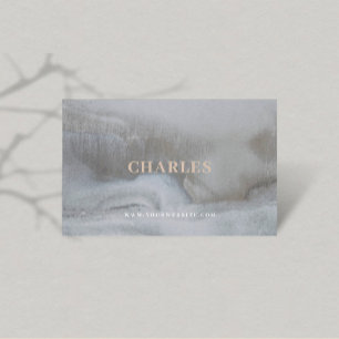 Tarjeta De Visita Monograma de textura pura y simple de lujo gris