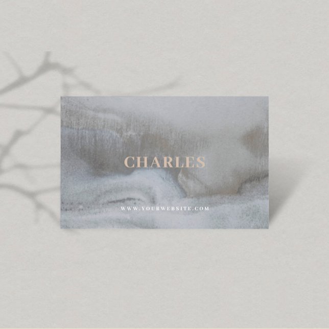 Tarjeta De Visita Monograma de textura pura y simple de lujo gris (Subido por el creador)