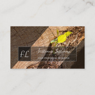 Tarjeta De Visita Monograma de triángulo gris de disco de madera org