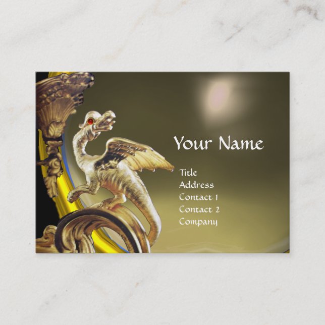 Tarjeta De Visita Monograma del AGUA GRIS GOLDEN DRAGON (Anverso)