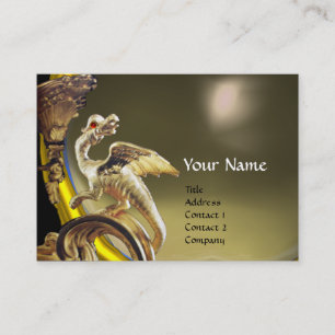 Tarjeta De Visita Monograma del AGUA GRIS GOLDEN DRAGON