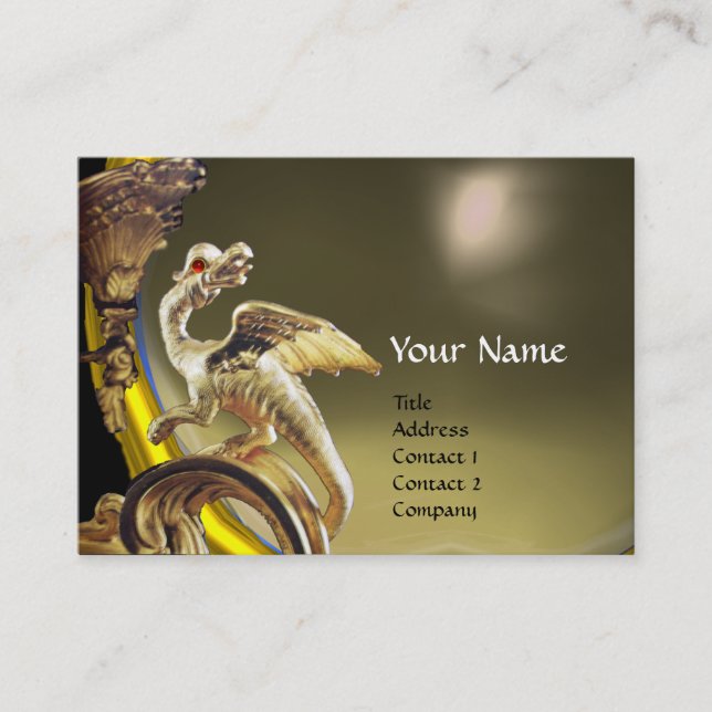 Tarjeta De Visita Monograma del AGUA GRIS GOLDEN DRAGON (Anverso)