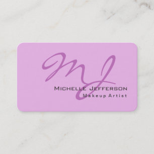Tarjeta De Visita Monograma del artista de maquillaje de moda Lilac 